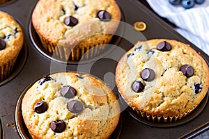 Muffins on a rack fresh from the oven generated by ai