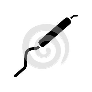 muffler black line icon. Vector isolated element