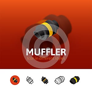 Muffler icon in different style