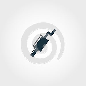 Muffler icon. Premium quality element illustration from car parts collection. Muffler monochrome icon. Perfect for web design, app