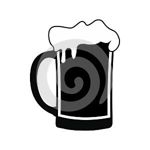 Mug of beer black simple icon