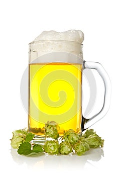 Mug of beer with hop