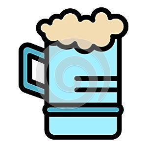 Mug beer icon color outline vector