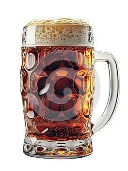 Mug of beer isolated white background