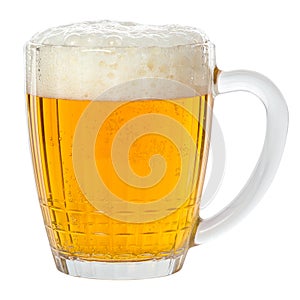 Mug of beer isolated on white