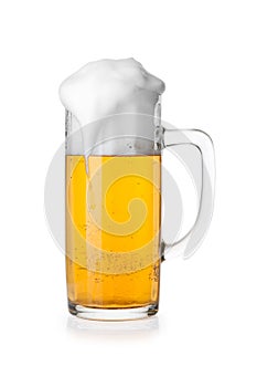 Mug of beer isolated on white background
