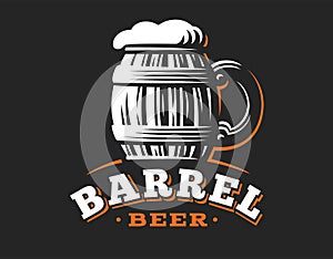 Mug beer logo- vector illustration, emblem brewery design