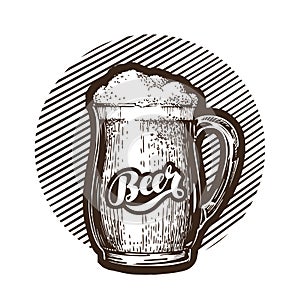 Mug of beer symbol. Cold and fresh ale icon. Vector illustration