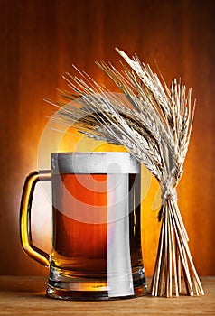 Mug of beer and wheat