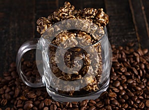 Mug of Coffee Flavored Candy Coated Popcorn