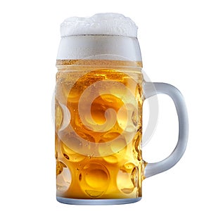 Mug of frosty beer with foam