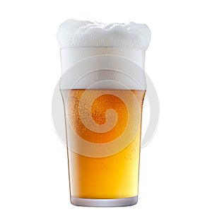Mug of frosty beer with foam