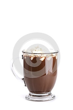 Mug of Hot Chocolate Isolated on a White Background