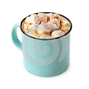 Mug of hot chocolate with marshmallows