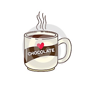 Mug of hot chocolate vector illustration