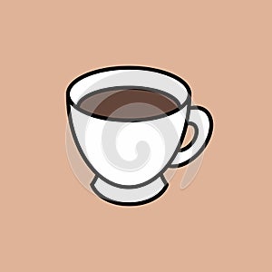 Mug logo. cup of coffee - vector color illustration. hot drink isolate