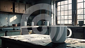 Mug mockup blank white mock-up ceramic hot beverage emaye cup.