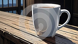 Mug mockup blank white mock-up ceramic hot beverage emaye cup. photo