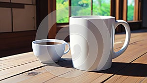 Mug mockup blank white mock-up ceramic hot beverage emaye cup.