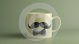 The Mug with Mustache.AI generated image