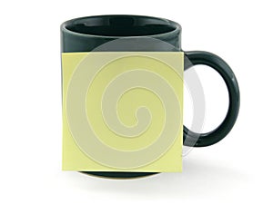 Mug and post-it note