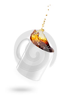 Mug of spilling coffee