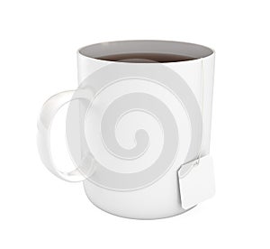 Mug of tea, isolated on white, 3d illustration