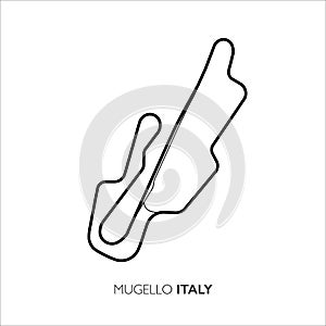 Mugello circuit, Italy. Motorsport race track vector map