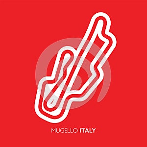 Mugello circuit, Italy. Motorsport race track vector map photo