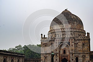 Mughal Architecture inside Lodhi Gardens, Delhi, India, Beautiful Architecture Inside the The Three-domed mosque in Lodhi Garden