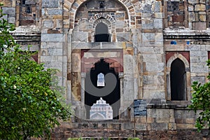 Mughal Architecture inside Lodhi Gardens, Delhi, India, Beautiful Architecture Inside the The Three-domed mosque in Lodhi Garden photo