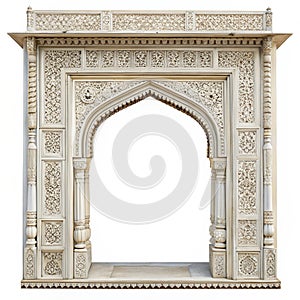 Mughal archway isolated on white background photo