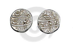 Mughal Emperor Aurangzeb Alamgir Silver One Rupee Coin of Lucknow