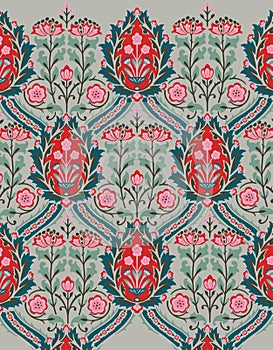 Mughal Indian traditional all over design for embroidery , textile design and background wallpaper