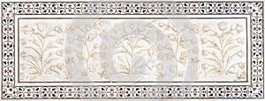 Mughal stone art, Taj Mahal, India