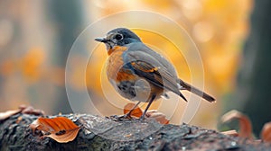 Mugimaki Flycatcher on Branch