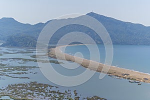 mugla dalaman lake dalyanlar and iztuzu beach opening to the sea