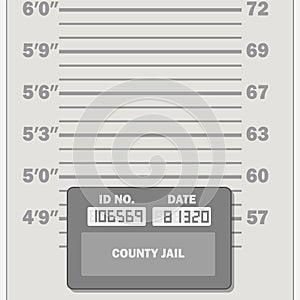 Mugshot measuring scale template