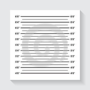 Mugshot, police lineup icon vector isolated on white background