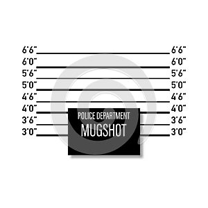 Mugshot police mockup isolated white background vector