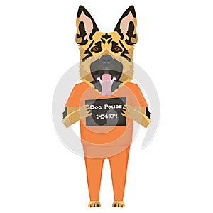 Mugshot prison clothes dog  Shepherd