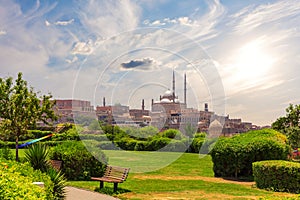 The Muhammad Ali Mosque or Alabaster Mosque on the hill by the main park of Cairo, Egypt