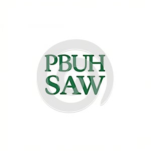 Muhammad PBUH SAW Green Color Calligraphy isolated on white background photo