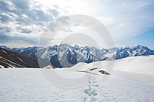 Muhu Pass, Karachay-Cherkessia. Caucasus Mountains landscape