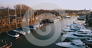 Muiderslot Port With Boats, Netherlands