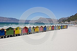 Muizenberg beach colorful huts