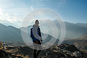 Muktinath - A man enjoying the Himalayan landscape