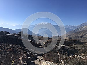 Muktinath Valley in Mustang District, Nepal in Winter.