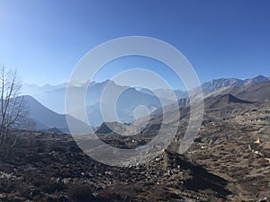 Muktinath Valley in Mustang District, Nepal in Winter.