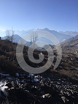 Muktinath Valley in Mustang District, Nepal in Winter.